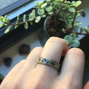 Vintage Colourful Flowery/Natural Ring